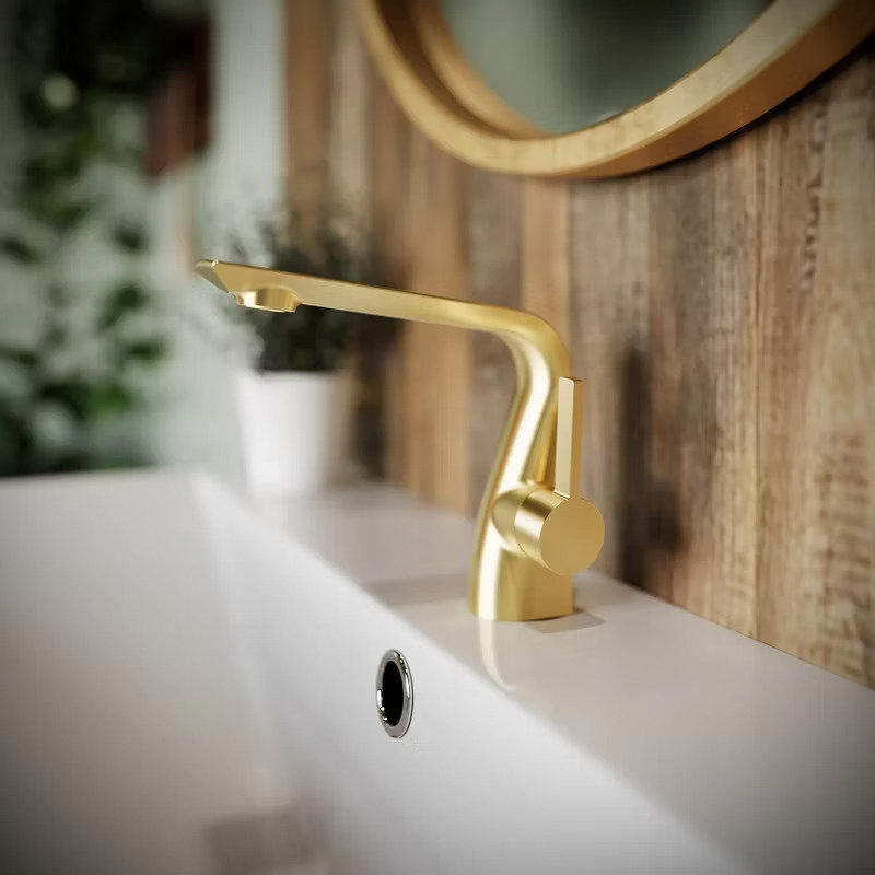 brushed brass gold tap