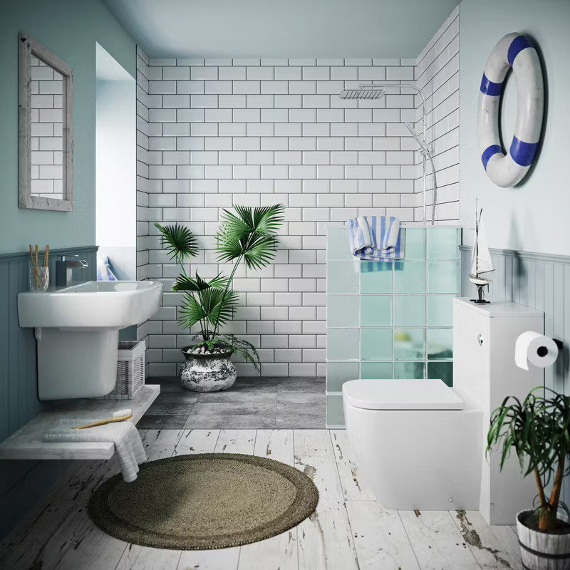 modern aqua bathroom