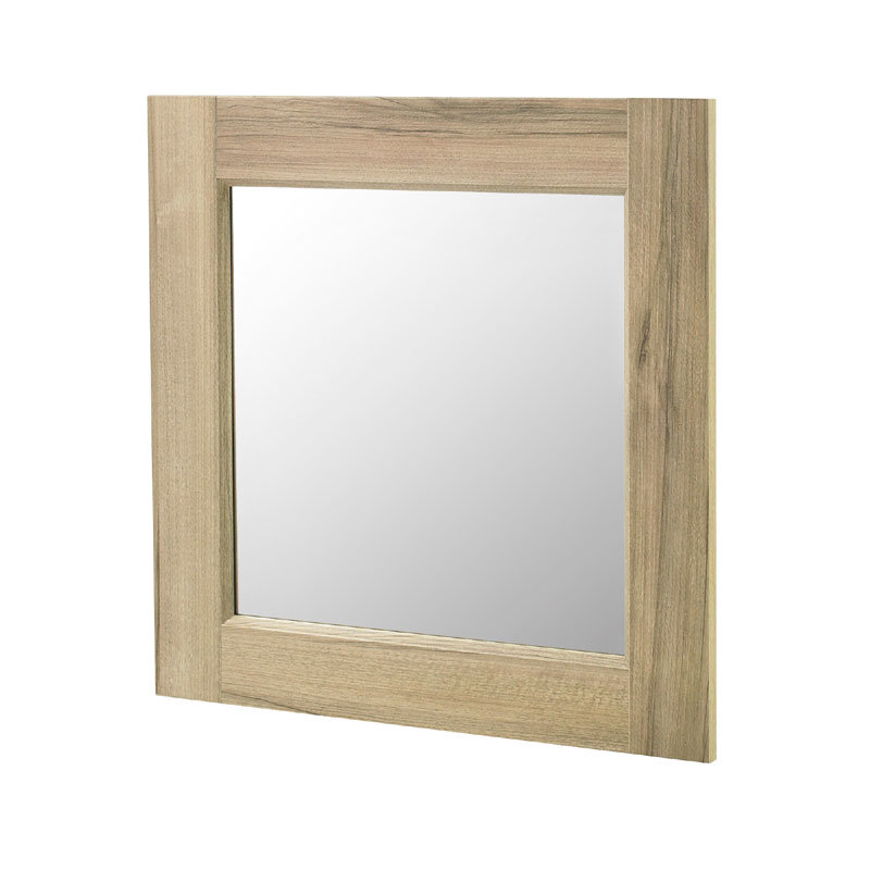 square wood frame bathroom mirror