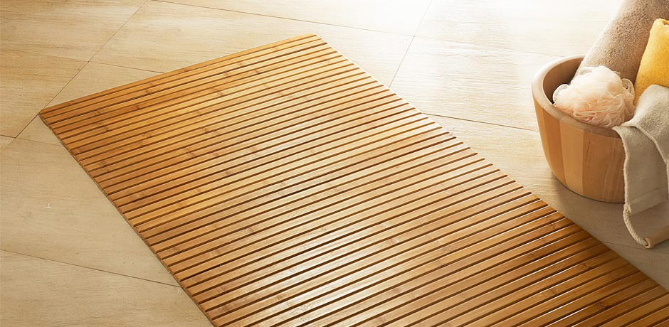 bamboo wood bath mat
