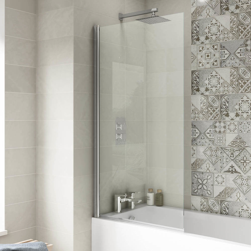 hinges bath screen mosaic tile single ended bath