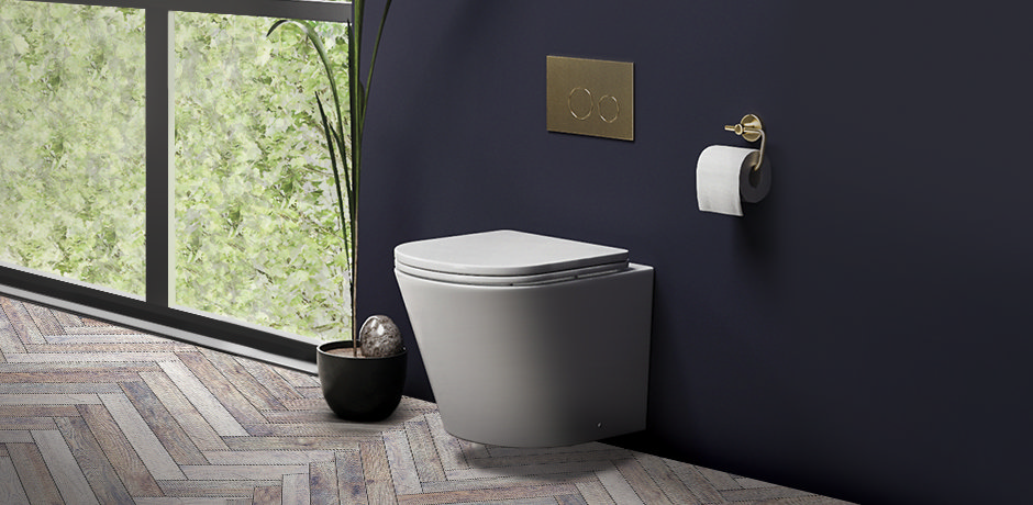 Arezzo white rimless wall hung toilet