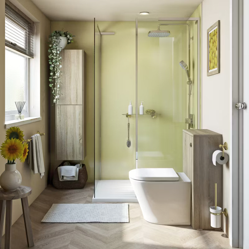 pale yellow bathroom