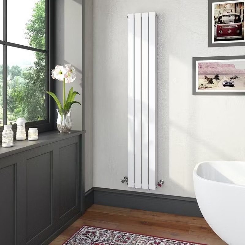 vertical white radiator