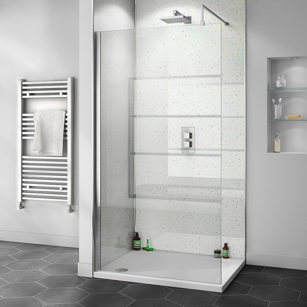 frame less square shower enclosure