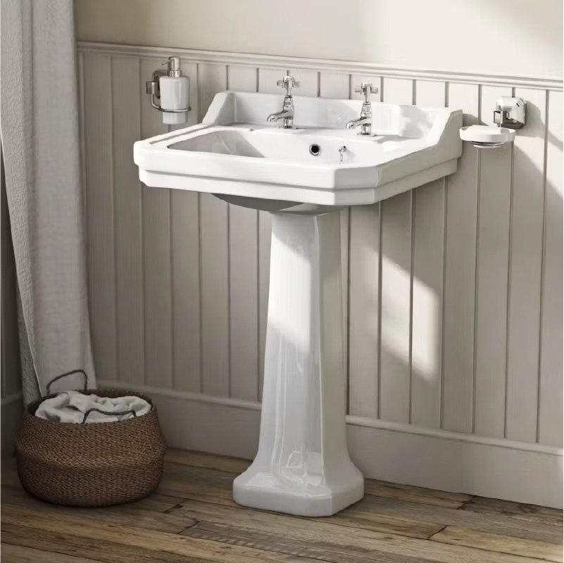 traditional pedestal basin