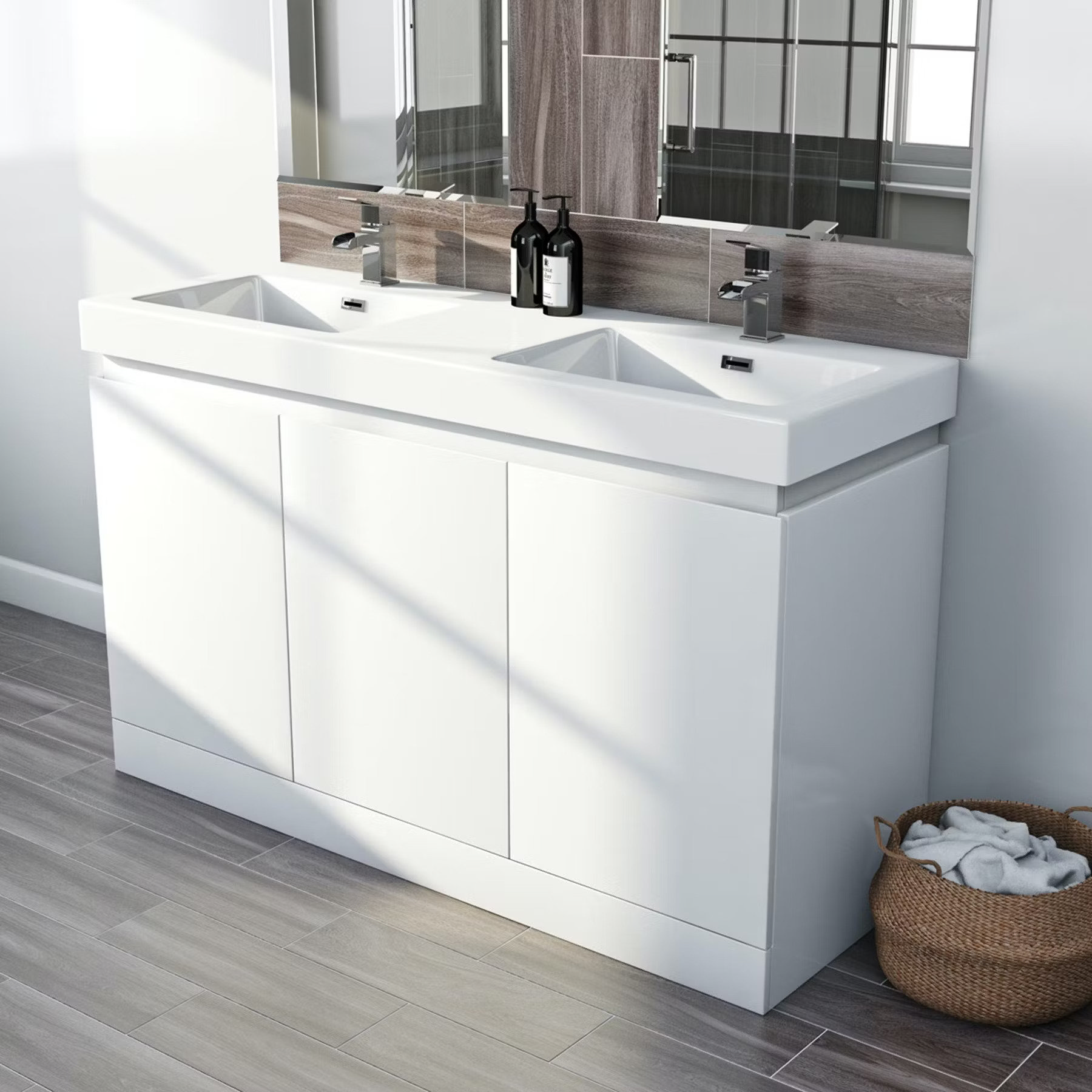 large white vanity unit