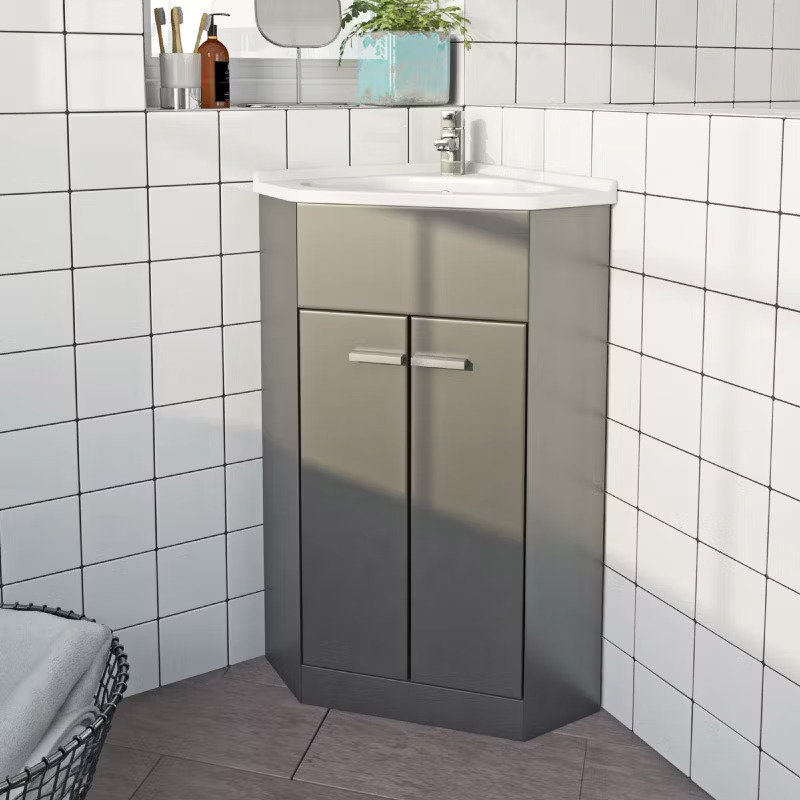 corner basin vanity unit