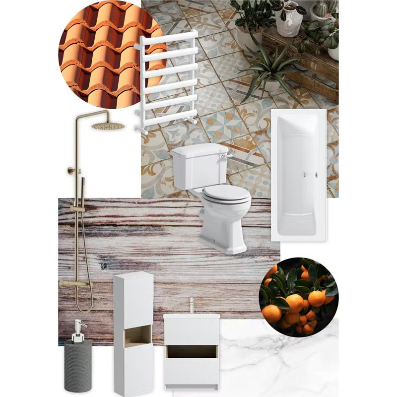 Mediterranean bathroom collage