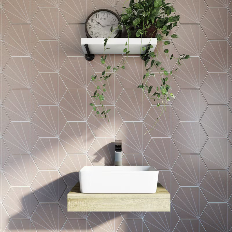 pink geometric tiles