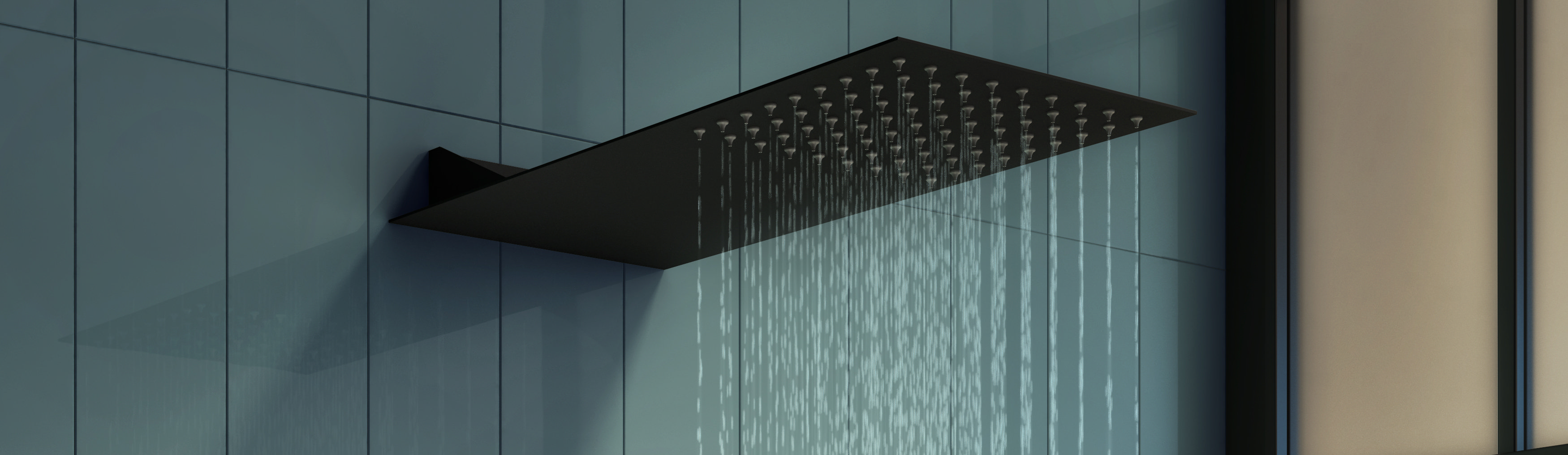 Arezzo black fixed shower head