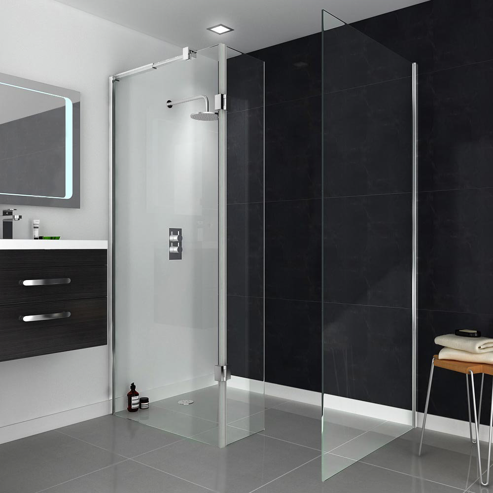 wet room shower screens in contemporary bathroom