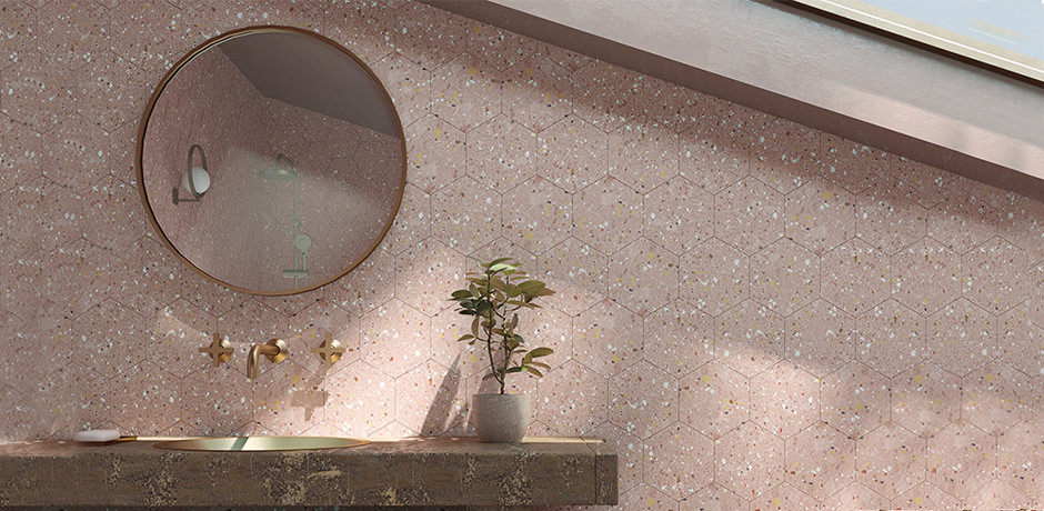 pink terrazzo tiles