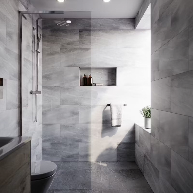 modern grey wetroom