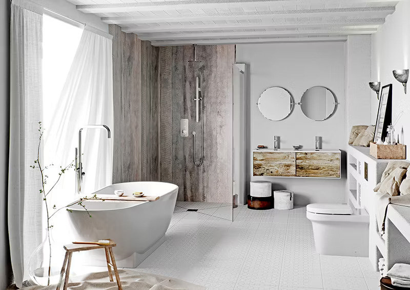 scandi spa-like bathroom