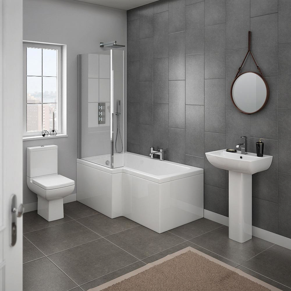grey and white Milan modern bathroom suite