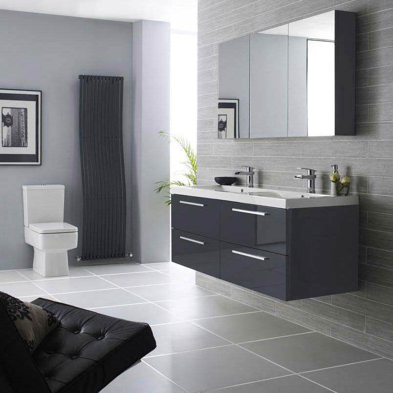 small designer bathroom grey colours