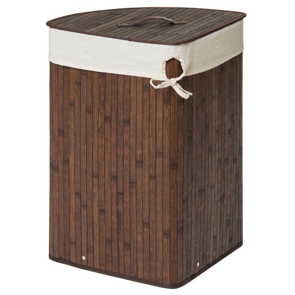 dark bamboo laundry hamper