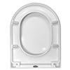 Euroshowers ONE Seat Long Elongated D-Shape Soft Close Toilet Seat - White - 88310 profile small image view 3 