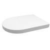 Euroshowers ONE Seat Long Elongated D-Shape Soft Close Toilet Seat - White - 88310 profile small image view 7 