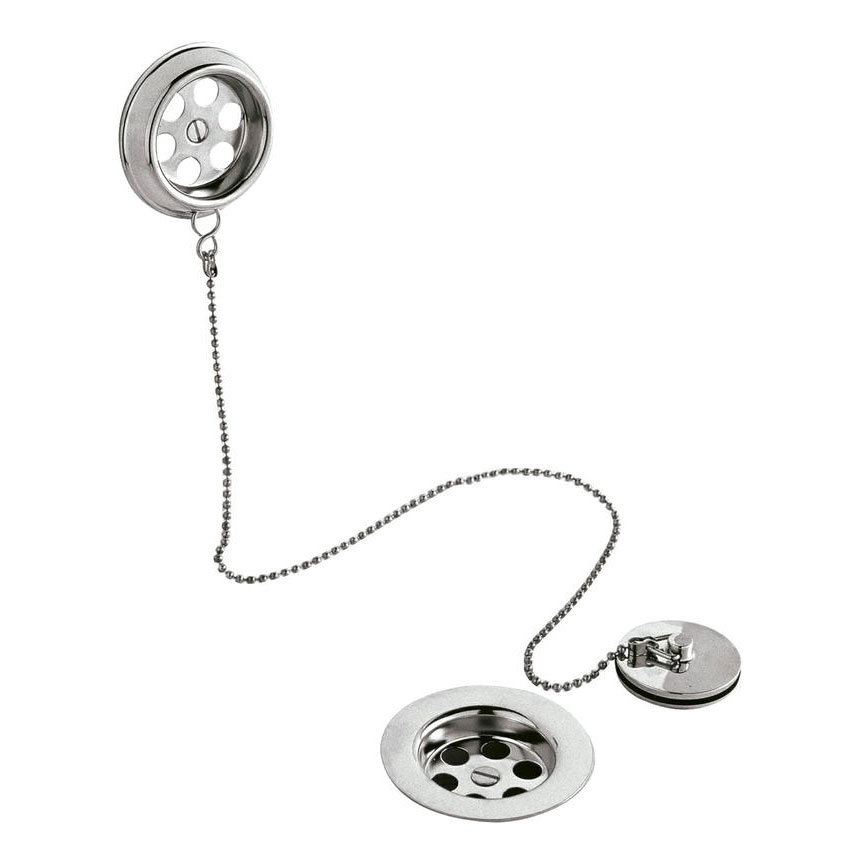 Hudson Reed Retainer Bath Waste with Plug + Ball Chain