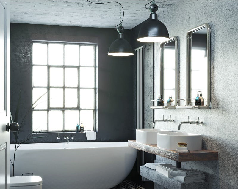 Industrial-style bathroom