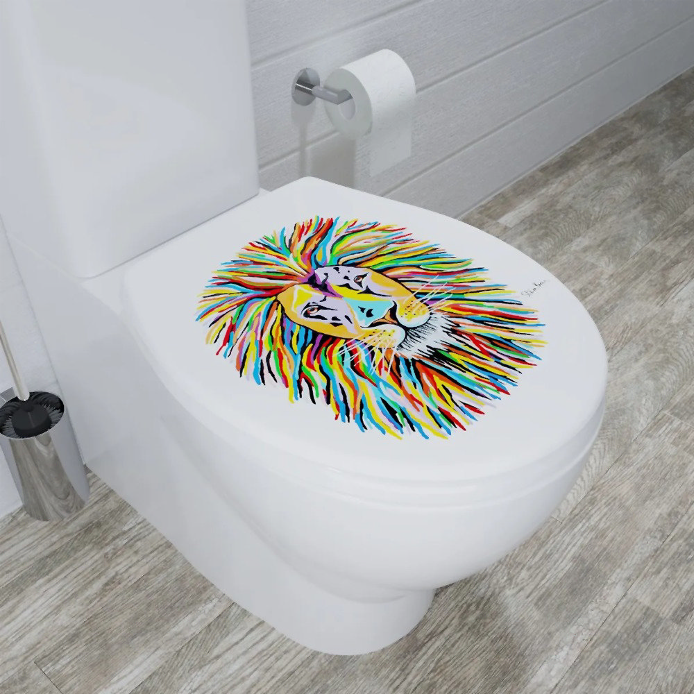 Toilet seat with colourful design