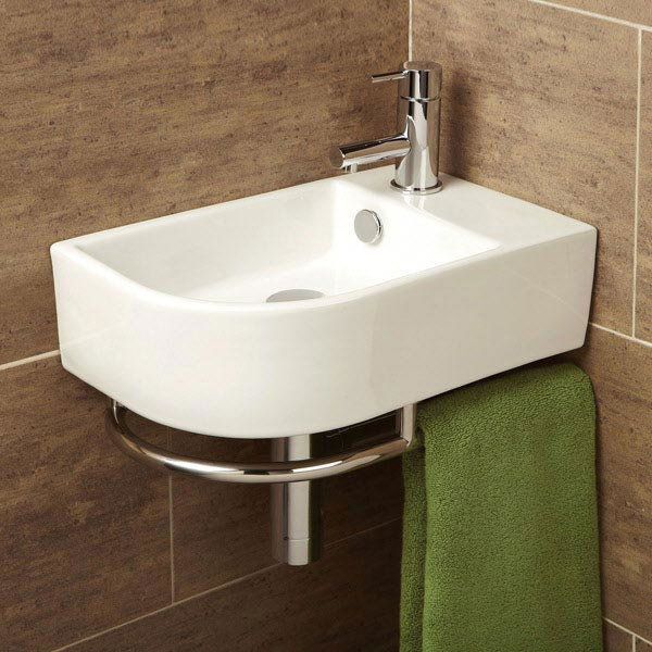 HiB Temoli Washbasin with Towel Rail | 13 Space-Saving Cloakroom Basin Ideas
