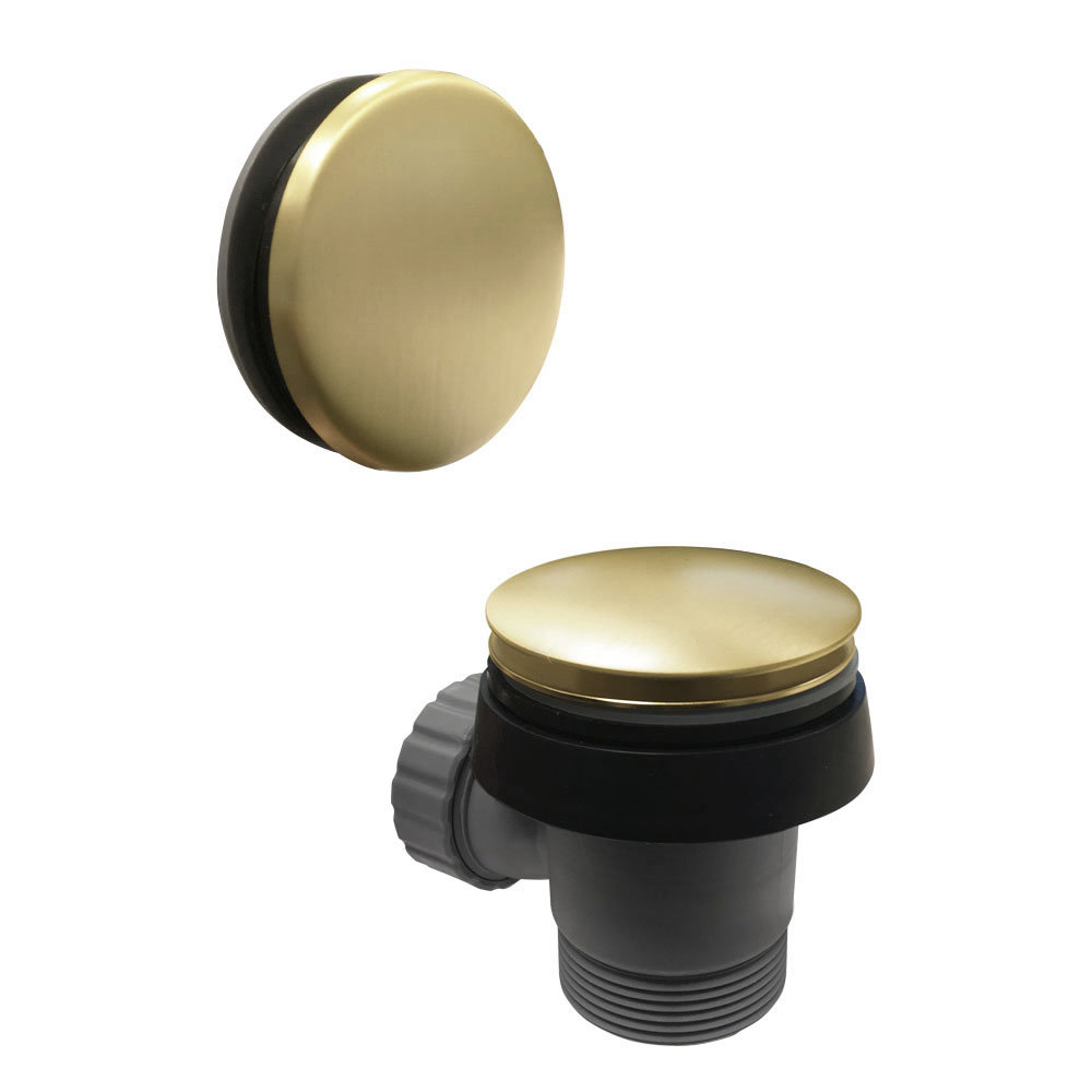 Arezzo Brushed Brass Easy Clean Click Clack Bath Waste with Overflow