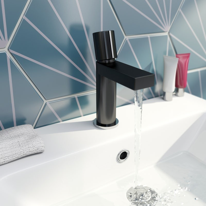 Black basin mixer tap