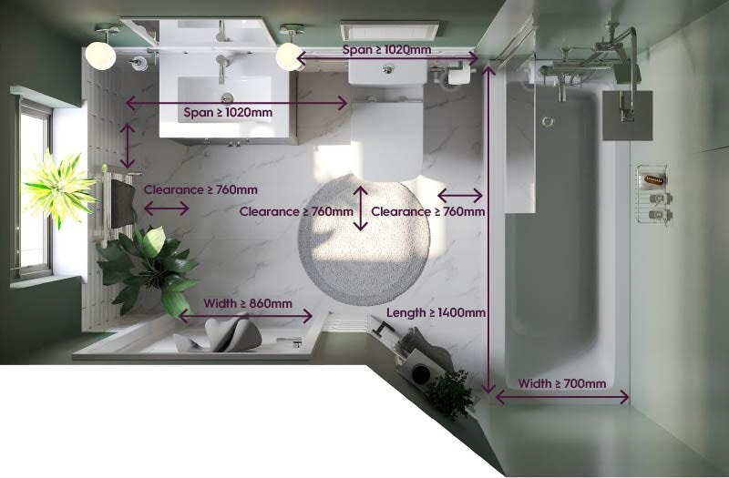 Bathroom clearance guidelines