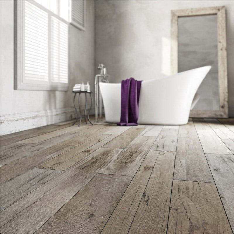 Floorboards in a bathroom