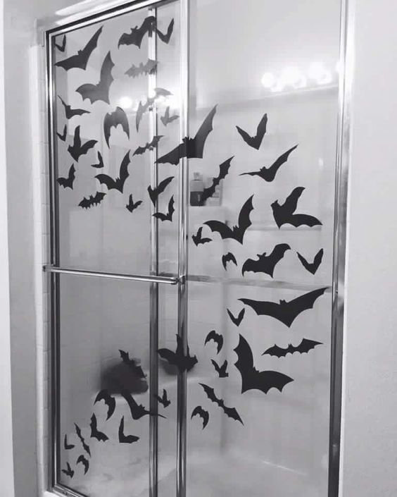 Bat Themed Shower Screen