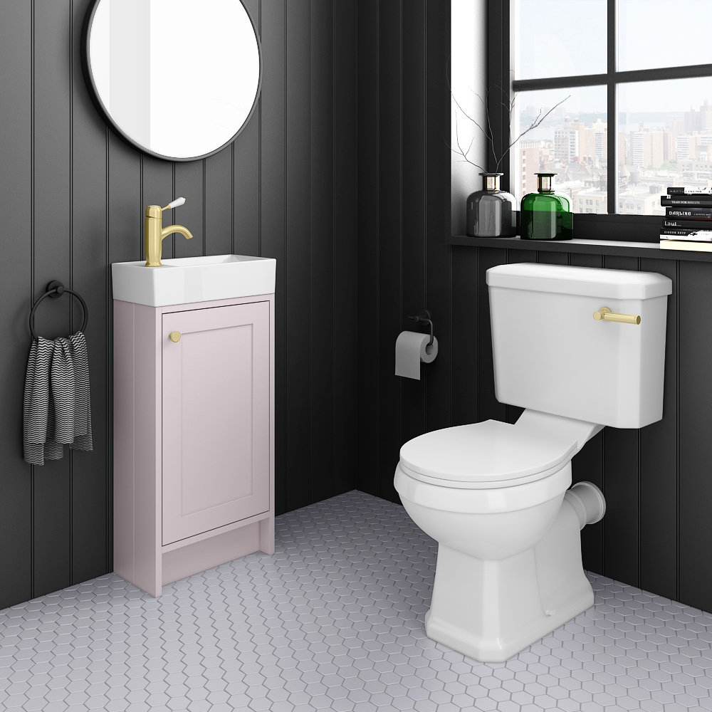Bromley Traditional Pink Cloakroom Vanity Unit