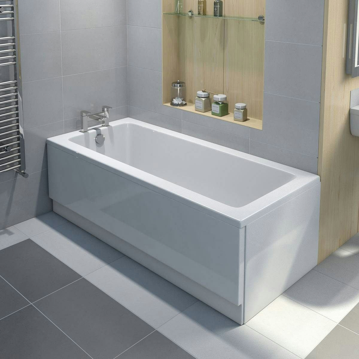 Square edge bath