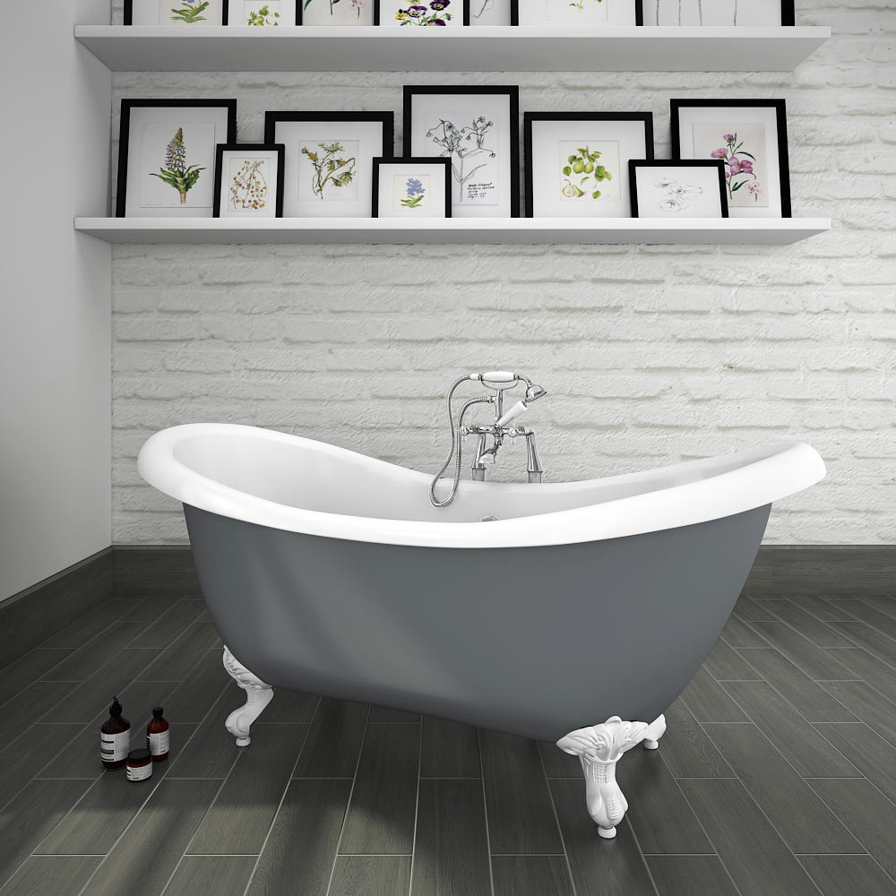 Earl Grey Painted Traditional Freestanding Bath | 7 Traditional Bathroom Ideas