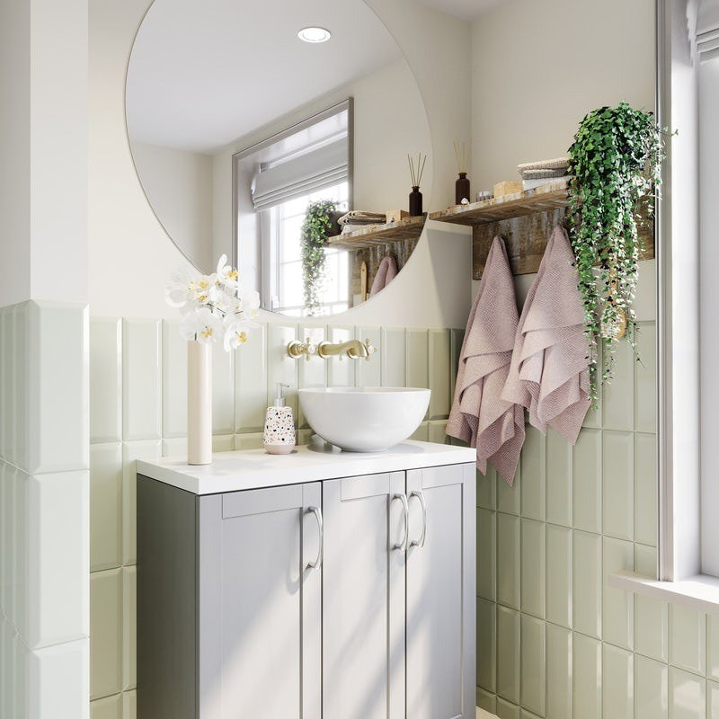 Pastel-coloured bathroom