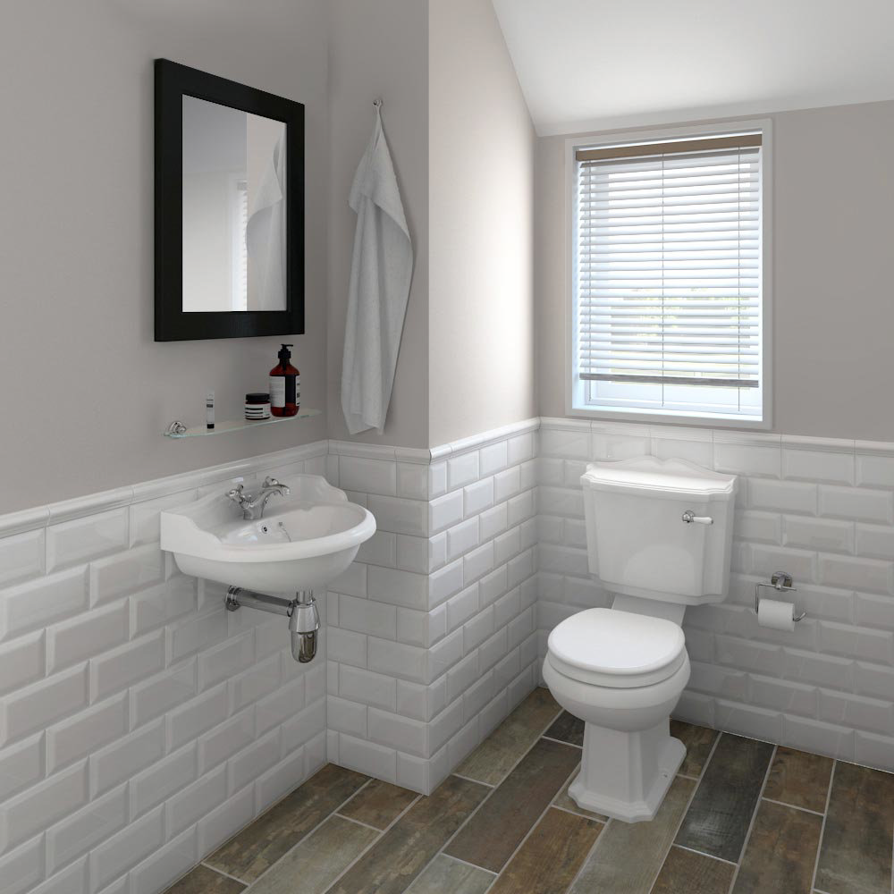 Metro tiles used to great effect with the Oxford cloakroom suite