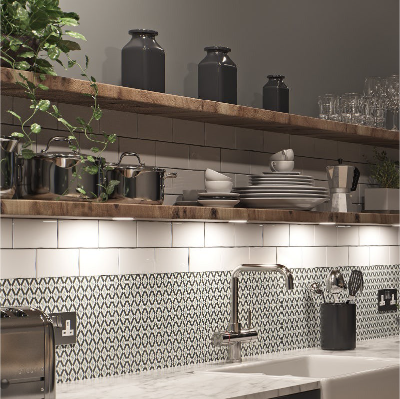 Kitchen with shelves