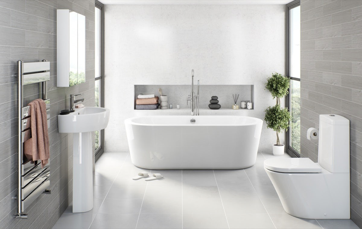 White bathroom suite