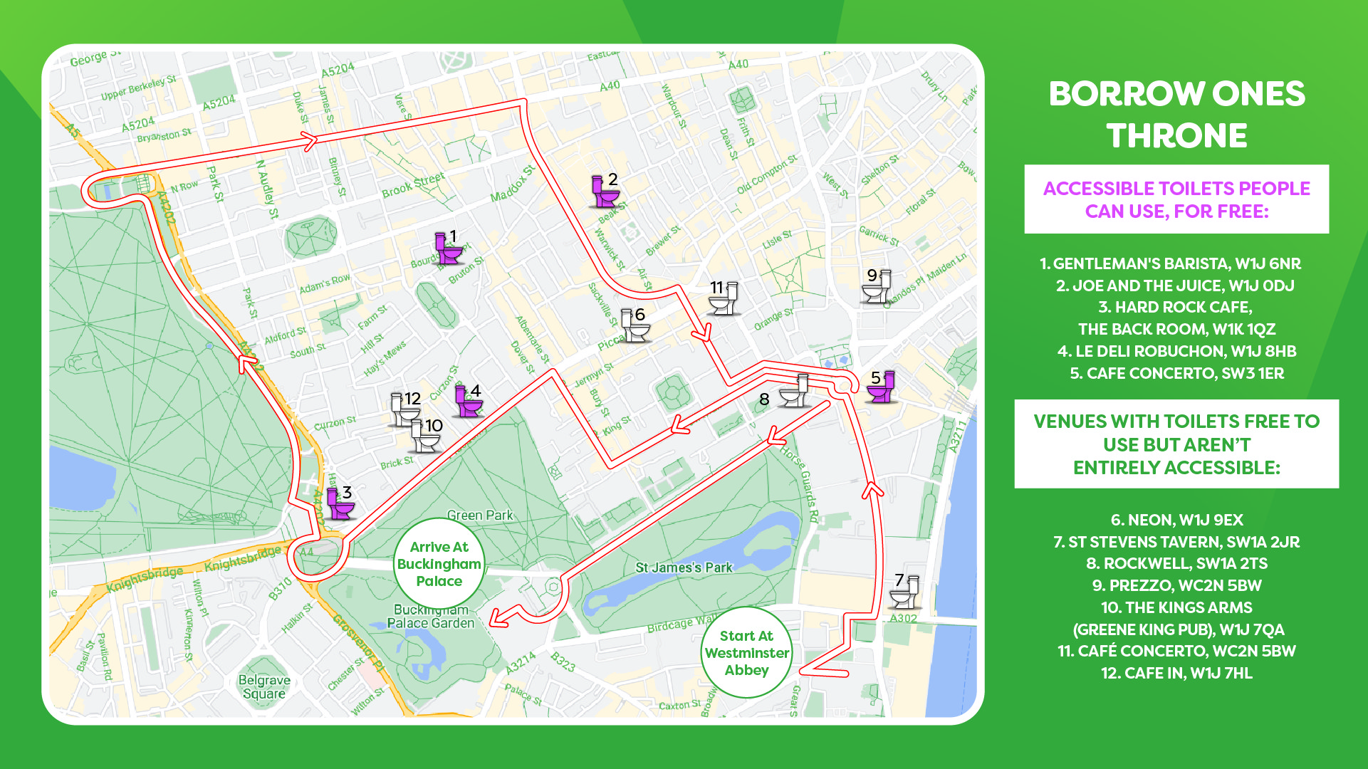 where to pee for free in London