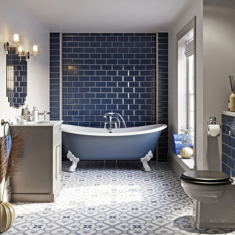 Blue bathroom tiles