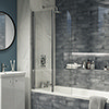 Cruze 800 x 1400 Chrome 6mm Bi-Fold Hinged Bath Screen profile small image view 1 