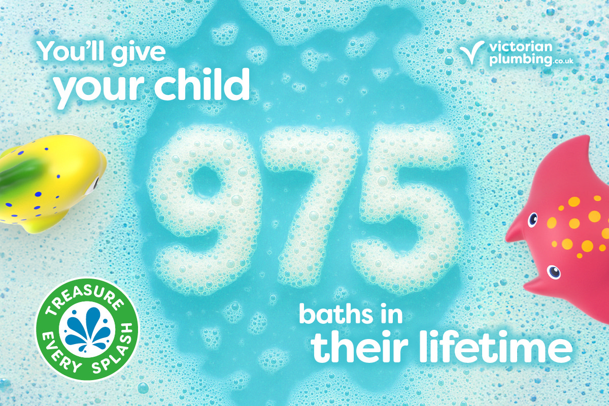 you'll give your child 975 baths in their lifetime