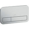 Villeroy and Boch ViConnect Brushed Chrome Dual Flush Plate - 92249069 profile small image view 1 