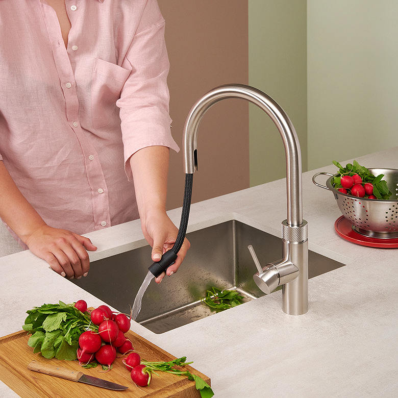 stainless steel quooker pull out flex hose tap