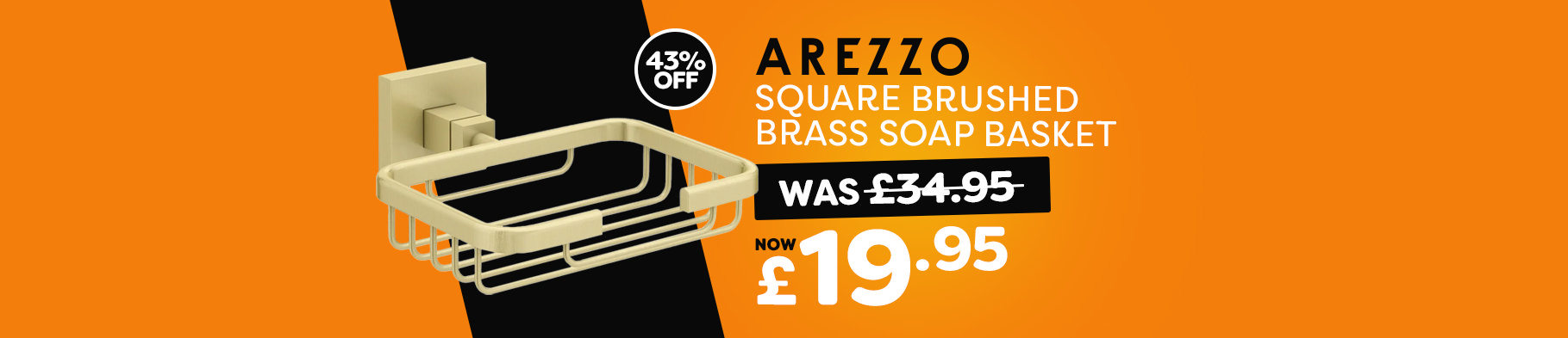 Banner 1 - Arezzo Square Brushed Brass Soap Basket