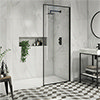 Arezzo 1600 x 800 Wet Room (incl. 900mm Square Matt Black Framed Screen + White Tray) profile small image view 1 