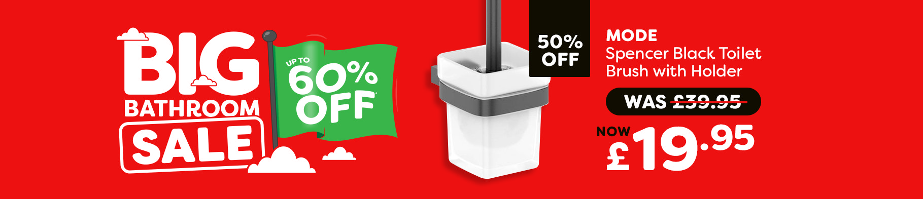 Banner 1 - Mode Spencer Black Toilet Brush with Holder