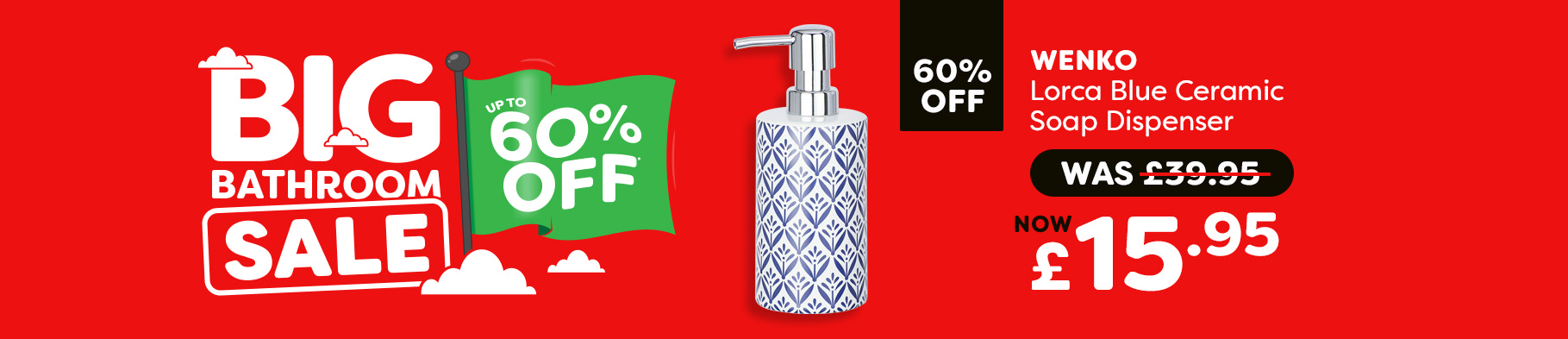 Banner 2 - Wenko Lorca Blue Ceramic Soap Dispenser